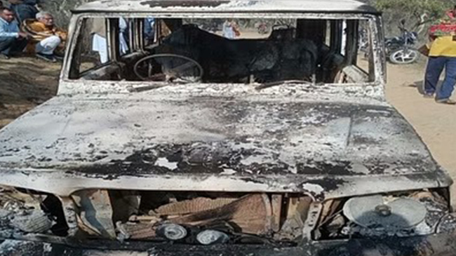 Two human skeletons found in burnt Bolero, fear of burning alive in jeep