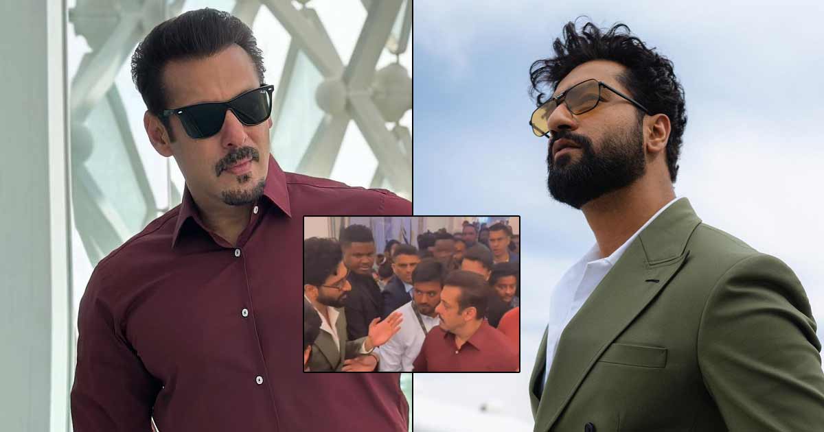 vicky kaushal pushed away by salman khans security team while he tries to shake hands with the superstar watch 001
