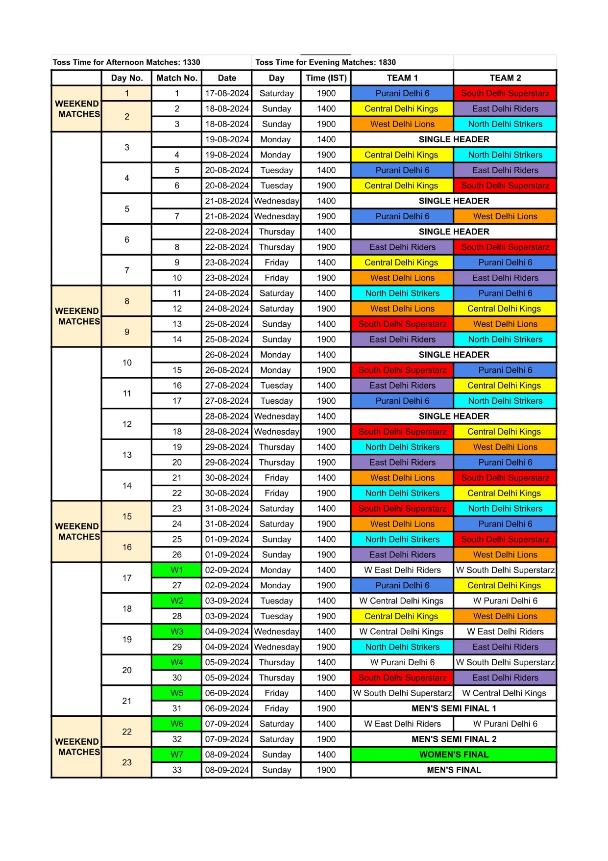 DPL T20 Schedule page 0001