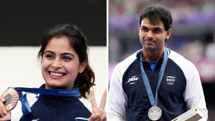 Neeraj Chopra and Manu Bhaker