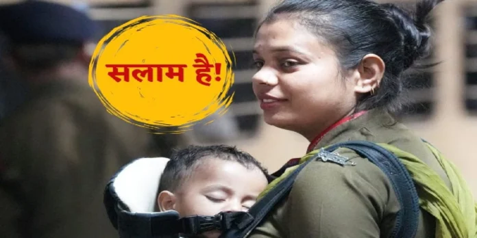 Who is RPF Jawan Reena who kept performing her duty while carrying the child in her lap?