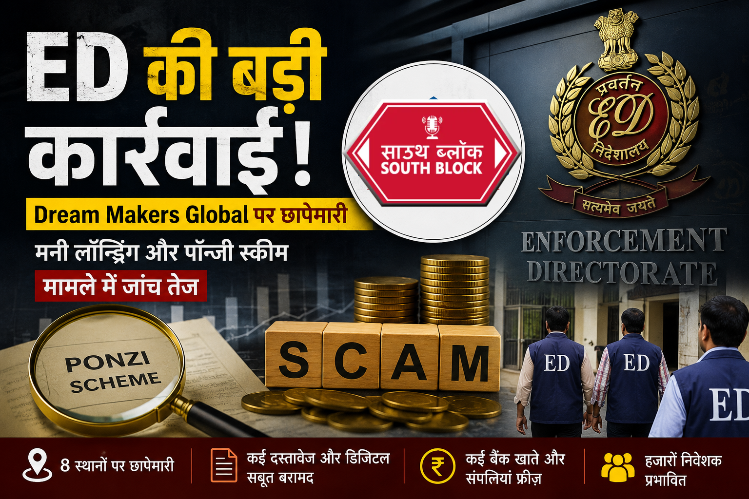 Dream Makers Global पर ED की बड़ी कार्रवाई: मनी लॉन्ड्रिंग और पॉन्जी स्कीम मामले में क्या है पूरा मामला?