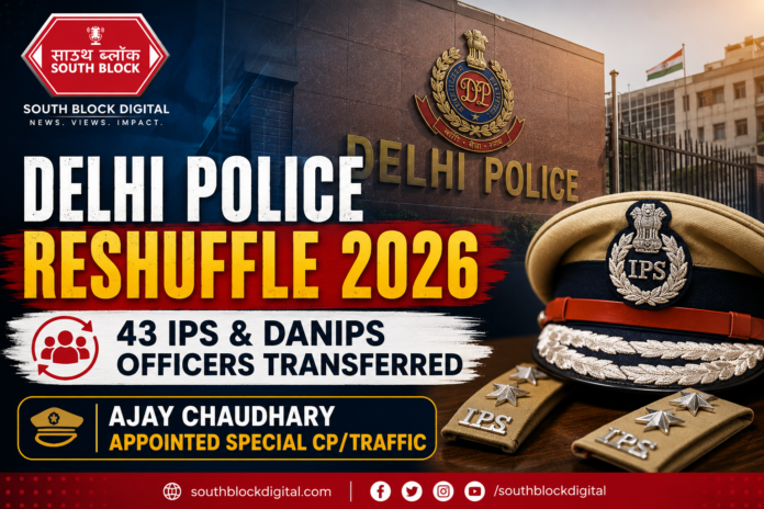 Delhi Police Reshuffle 2026 43 IPS और DANIPS अधिकारियों का बड़ा तबादला, Ajay Chaudhary बने Traffic Chief